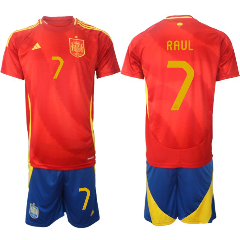 Men 2024-2025 Season Spain home red 7 Soccer Jersey